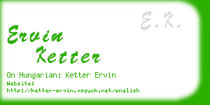 ervin ketter business card